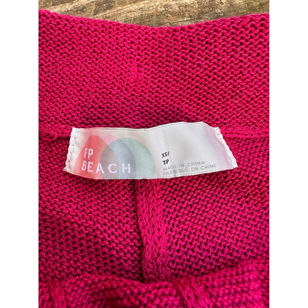 Unavailable - Free People FP Beach Magenta Pink Knit Joggers Linen Blend Pants - Picture 2 of 4